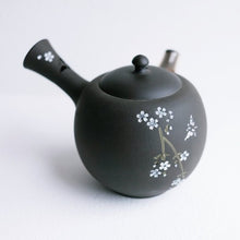 Load image into Gallery viewer, Tokoname-Yaki Black Sakura Kyushu Handmade Tea Pot
