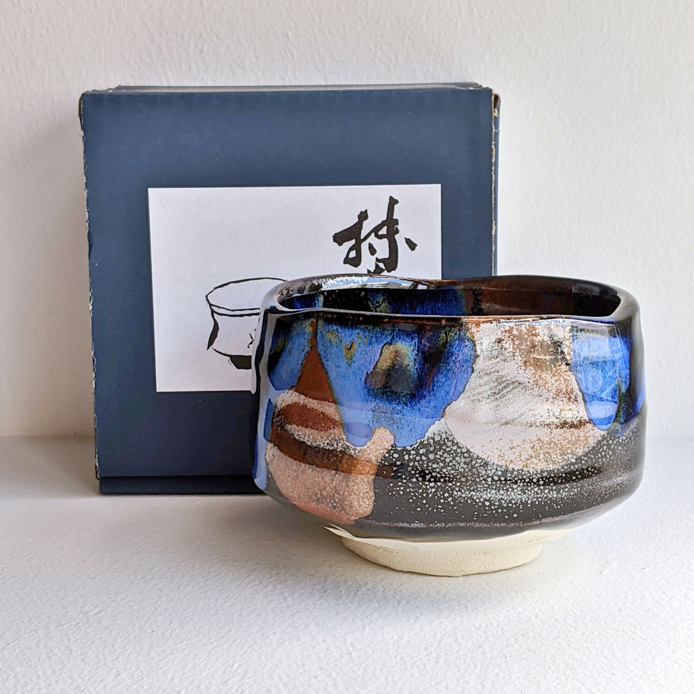 Deep-Sea Tri-color MinoYaki Matcha Bowl