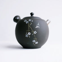 Load image into Gallery viewer, Tokoname-Yaki Black Sakura Kyushu Handmade Tea Pot
